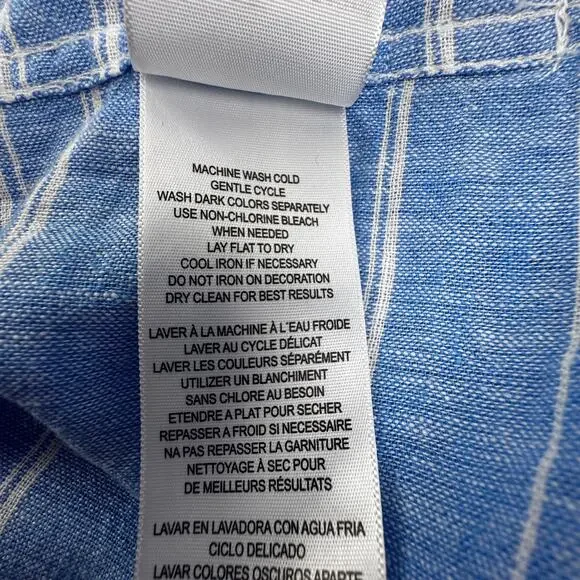 Ben Sherman Striped Lightweight Linen/Rayon Resort Button Down Shirt Men's L - Picture 6 of 6